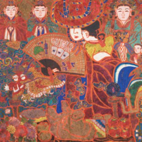 박생광(1904-1985), 무녀, 1980, 종이에 채색, 136x140cm.
