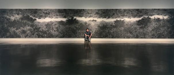 만경습지(萬頃濕地) 244×1464㎝ 한지, 유연묵, 계모필 2023